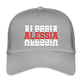 t-shirt Alessia t-shirt gift idea stacked text - Kids’ Trucker Cap - light grey - Front