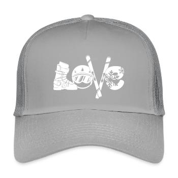 Winter Skiers Ice Skating Ice Hockey Winter Sports - Kids’ Trucker Cap - light grey - Front