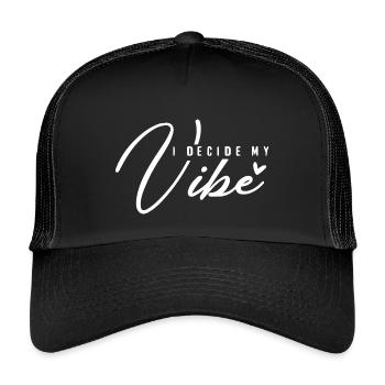 I Decide My Vibe – Positives Mindset & Energie - Kinder Trucker-Cap - Schwarz/Schwarz - Vorne