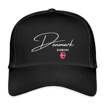 J’adore le Danemark, un design minimaliste et élégant - Casquette trucker enfant - noir/noir - Devant