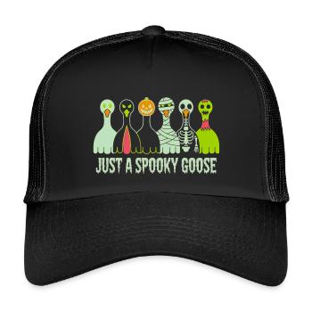Nur eine gruselige Gans Halloween-Stimmung - Kinder Trucker-Cap - Schwarz/Schwarz - Vorne