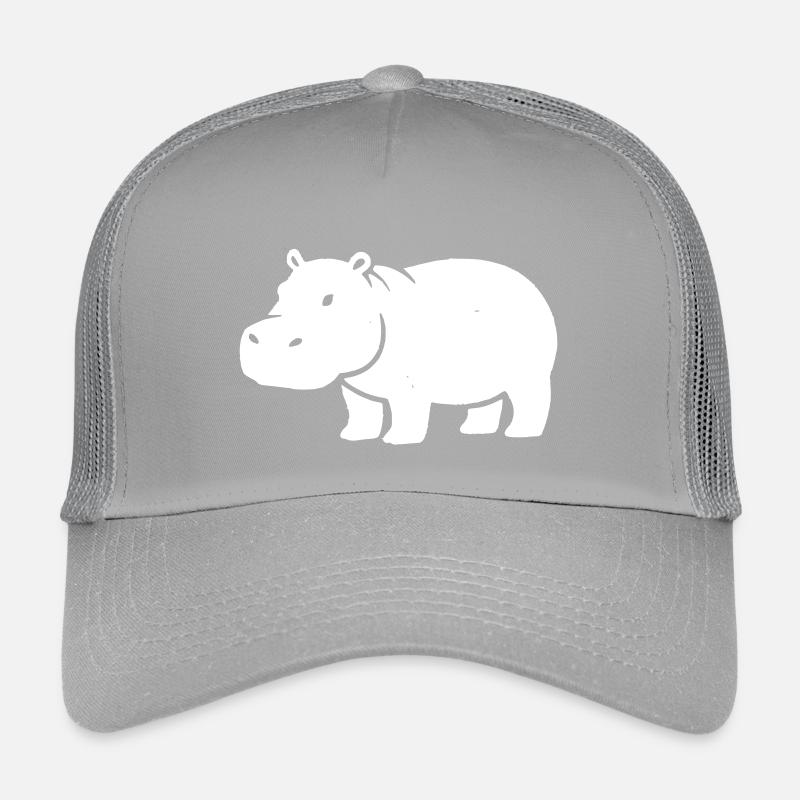 Nilpferd Silhouette Weiß Kinder Trucker-Cap