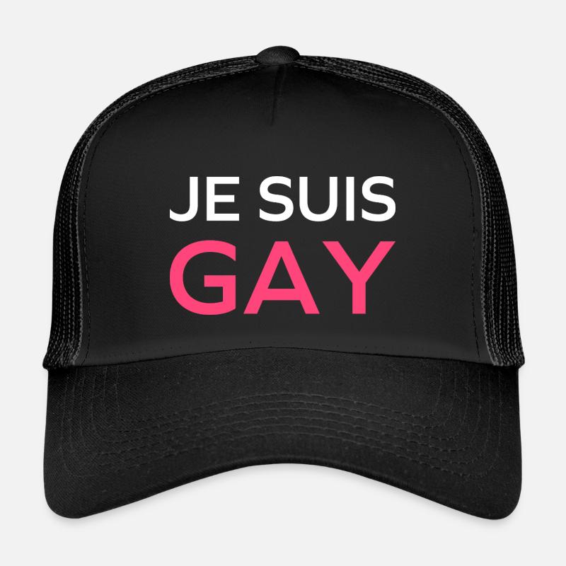 Ich bin schwul - Kinder Trucker-Cap - Schwarz/Schwarz
