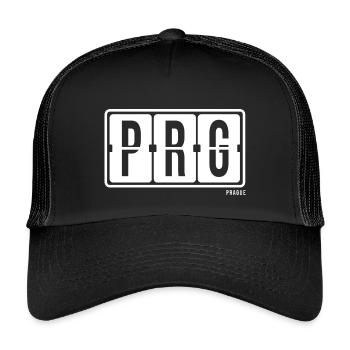 Prague PRG, City Souvenir T-shirt, Mug, Hat, Cap - Kids’ Trucker Cap - black/black - Front