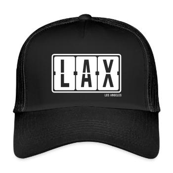 Los Angeles LAX, City Souvenir T-Shirt, Mütze, Bag - Kinder Trucker-Cap - Schwarz/Schwarz - Vorne