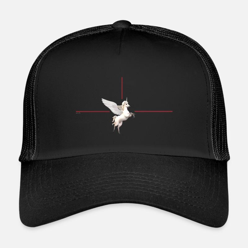 Licorne ailée devant des lignes rouges - Casquette trucker enfant - noir/noir