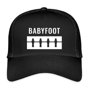 Weißer Tischkicker - Kinder Trucker-Cap - Schwarz/Schwarz - Vorne
