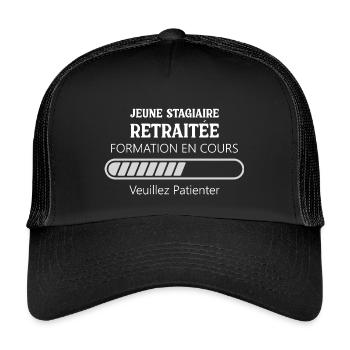 humour départ retraite femme - Casquette trucker enfant - noir/noir - Devant