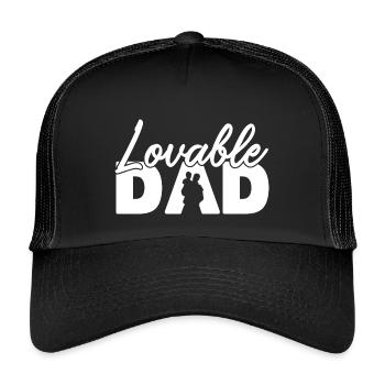 Liebenswerter Vater Ästhetische Typografie Vaterschaft - Kinder Trucker-Cap - Schwarz/Schwarz - Vorne