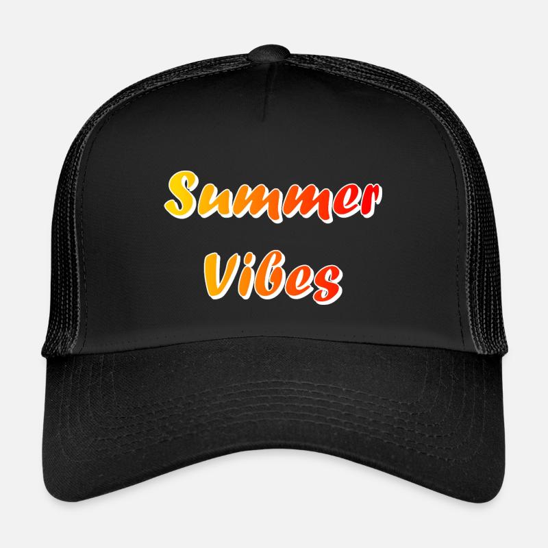 Sommerliche Vibes - Kinder Trucker-Cap - Schwarz/Schwarz