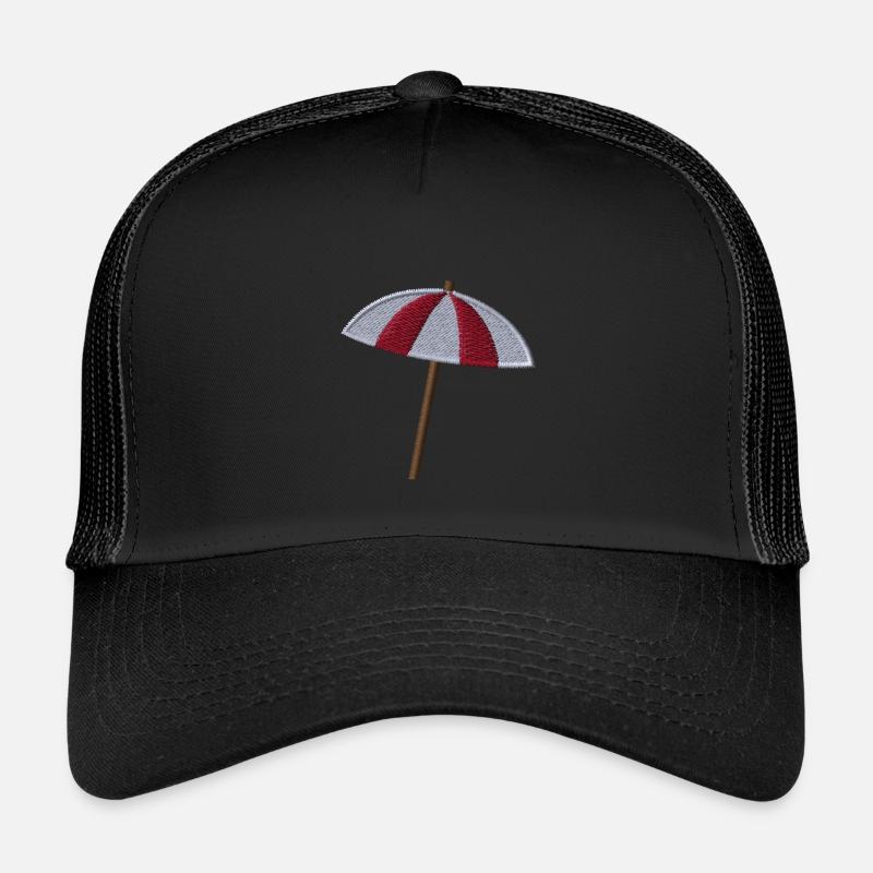 Sonnenschirm bestickt - Kinder Trucker-Cap - Schwarz/Schwarz