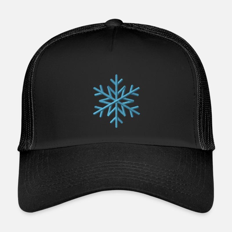 Snowflake embroidered - Kids’ Trucker Cap - black/black