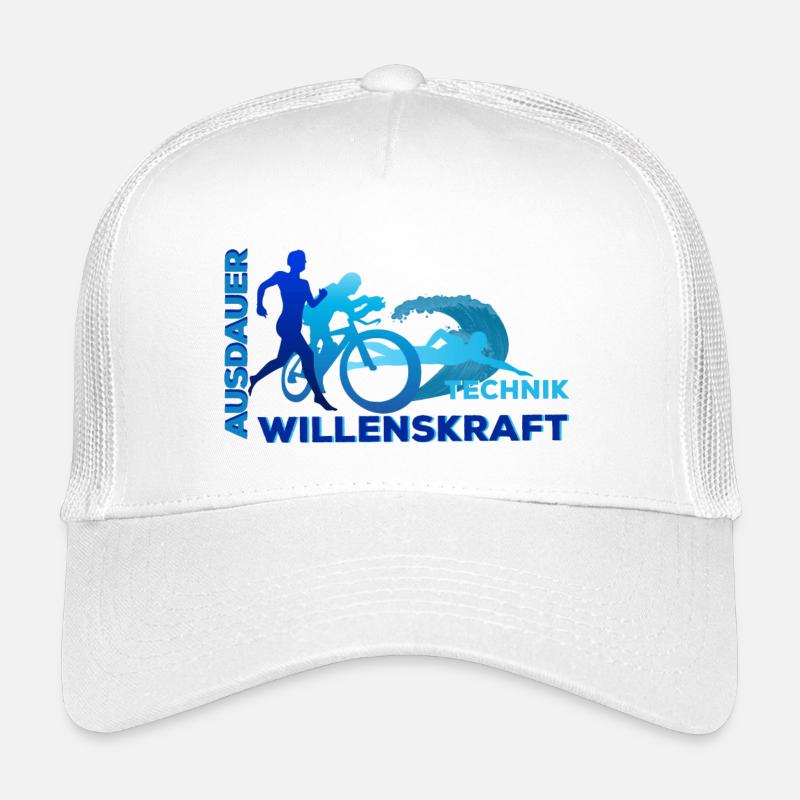 Triathlon - Ausdauer - Technik - Willenskraft - Kinder Trucker-Cap - Weiß