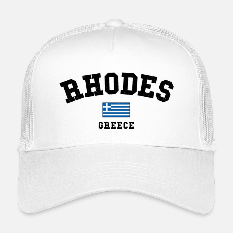 Rhodes Grèce – Motif de l’île et du drapeau Casquette trucker enfant