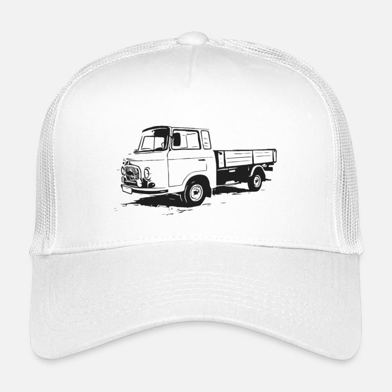 Barkas Pritsche - Pritschenwagen - Kinder Trucker-Cap - Weiß