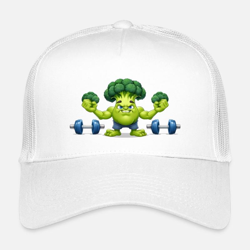 Brokkoli Gewichtheber - Kinder Trucker-Cap - Weiß
