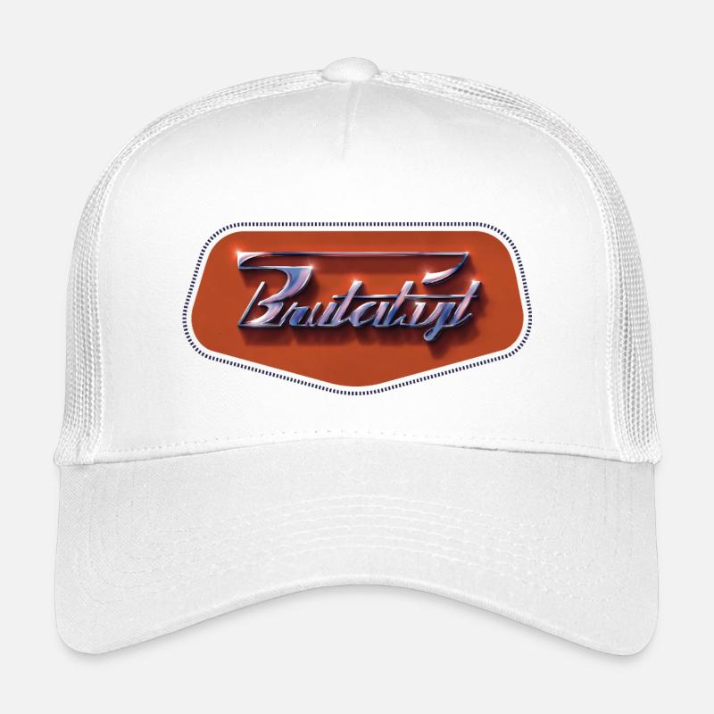 Brutalist – Chrome Retro Futuristic Emblem - Kinder Trucker-Cap - Weiß
