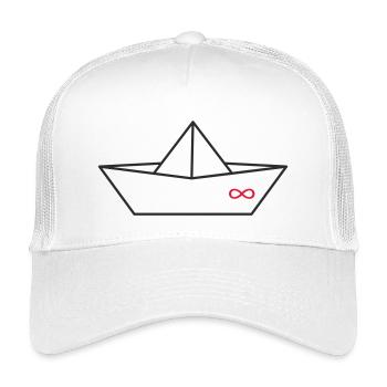 Bateau origami Signe Infini - Casquette trucker enfant - blanc - Devant