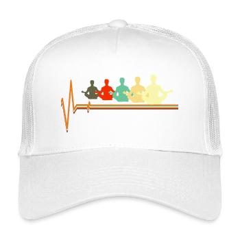 Yoga Battement de cœur Méditation rétro Namasté - Casquette trucker enfant - blanc - Devant
