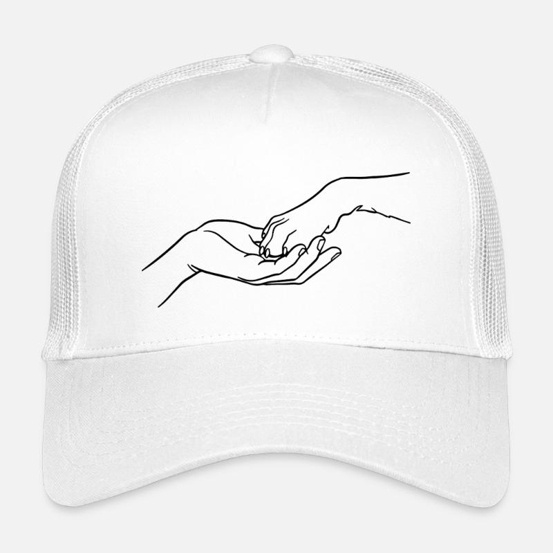 « Éternellement connectés » (patte en main) Casquette trucker enfant