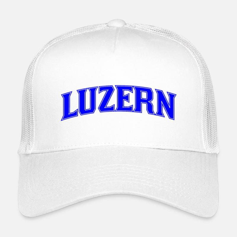 Lucerne Neon Lettering Blue Kids’ Trucker Cap