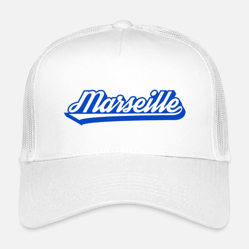 Marseille Rétro Blue Script Casquette trucker enfant