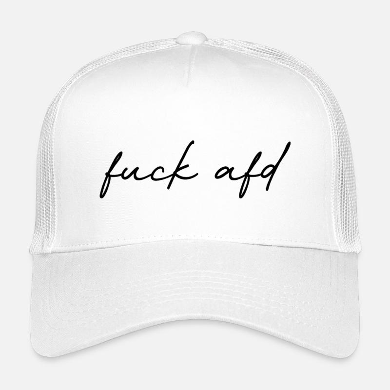 Protest Schriftzug Gegen AfD Anti rechts  - Kinder Trucker-Cap - Weiß