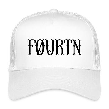 FØURTN Horizontal Logo – Minimal Streetwear - Kinder Trucker-Cap - Weiß - Vorne