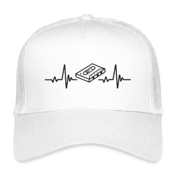 Retro Music Rhythm Vintage Heart Audio Cassette - Kids’ Trucker Cap - white - Front
