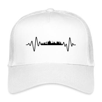 Lissabon Herzschlag Skyline Portugal - Kinder Trucker-Cap - Weiß - Vorne