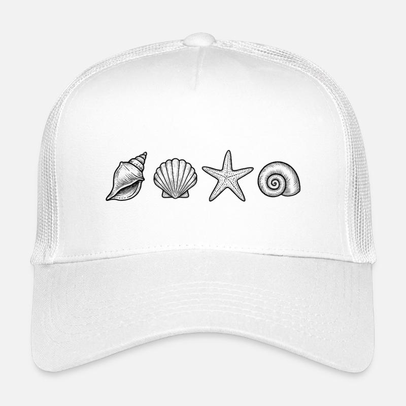 Minimalist snail and starfish shell Design  Kids’ Trucker Cap