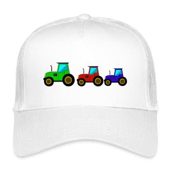 Traktor Trecker Traktor - Kinder Trucker-Cap - Weiß - Vorne