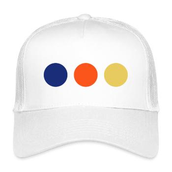 Trio de couleurs Minimal Circles - Casquette trucker enfant - blanc - Devant