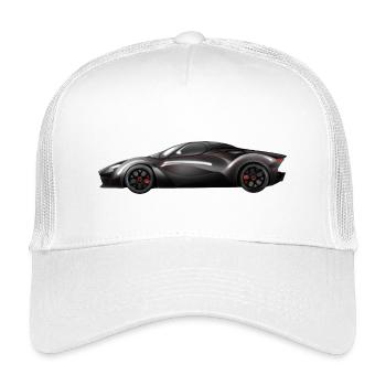 Schwarz glänzendes Supersportwagen-Design - Kinder Trucker-Cap - Weiß - Vorne