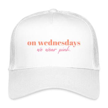 On Wednesdays We Wear Pink | Mean Girls Quote Desi - Kinder Trucker-Cap - Weiß - Vorne