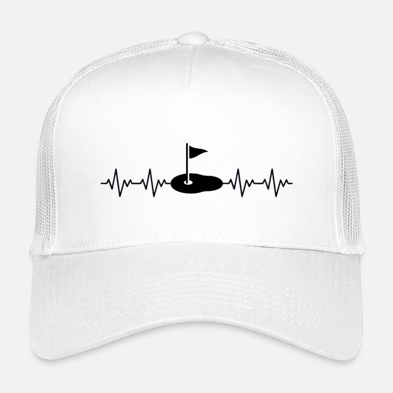 Golf Golfer Golfplatz EKG Herzschlag Herzfrequenz Kinder Trucker-Cap