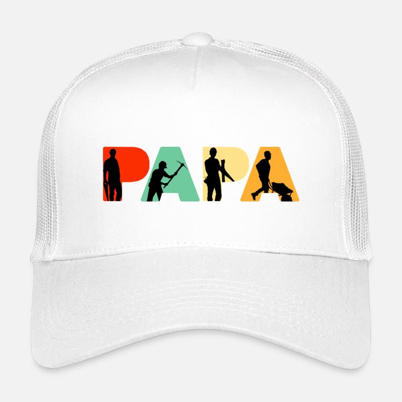 Construction Laborer Papa Trade Silhouette Father  Kids’ Trucker Cap