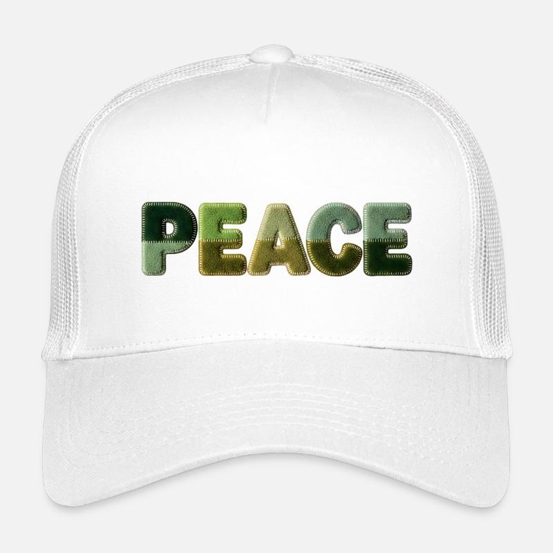 Peace Schriftzug Patchwork Look 70er Stil Kinder Trucker-Cap