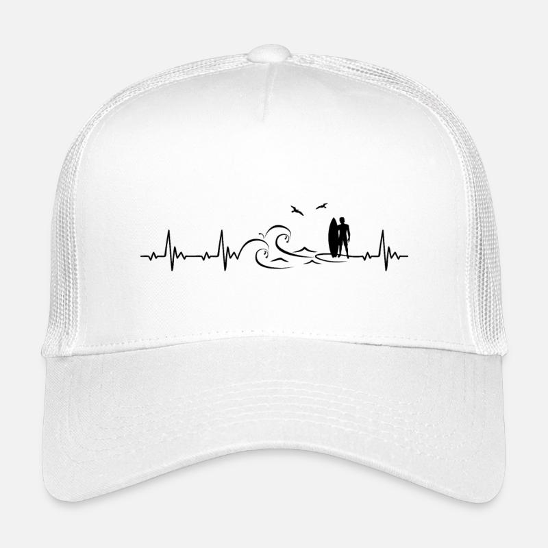 Surfer Heartbeat Frequenz Puls EKG - Kinder Trucker-Cap - Weiß