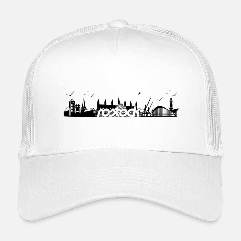 Rostock Silhouette Skyline - Kinder Trucker-Cap - Weiß