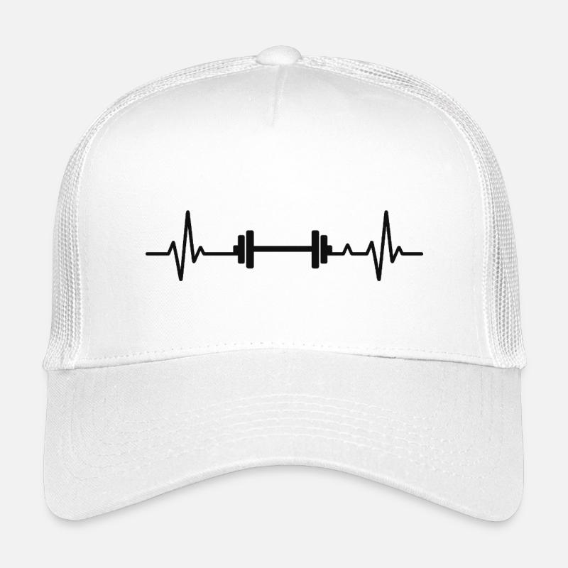 Heartbeat-Design mit Hantel - Kinder Trucker-Cap - Weiß
