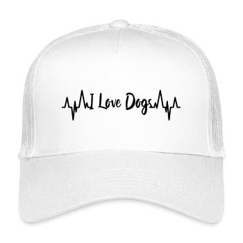 I Love Dogs Heartbeat - Kids’ Trucker Cap - white - Front