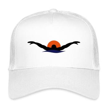 Schwimmen - Kinder Trucker-Cap - Weiß - Vorne