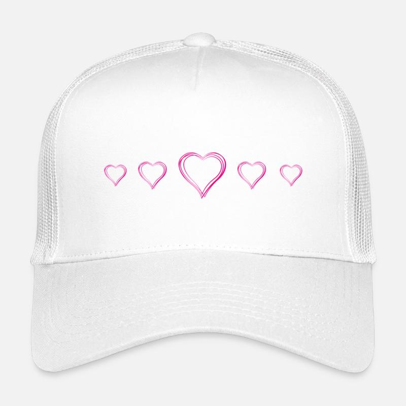 Handgezeichnete Pinkherzen Doodle Romantik Liebe Kinder Trucker-Cap