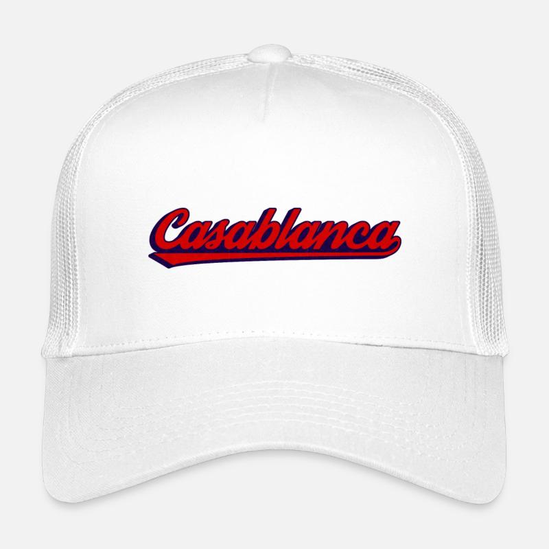 Neon Retro Script in Casablanca Vibe - Kinder Trucker-Cap - Weiß