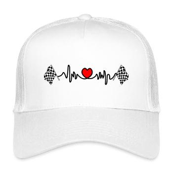 Fréquence cardiaque départ arrivée drapeau cardio pour la course - Casquette trucker enfant - blanc - Devant