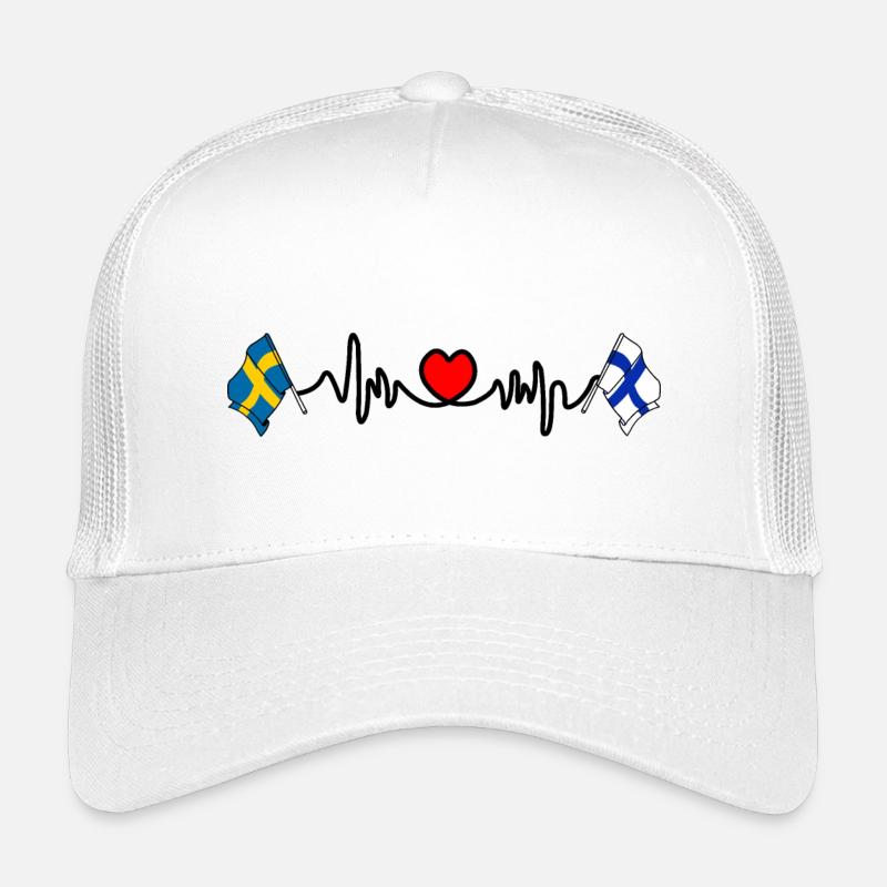 Cardio coeur Drapeau Suède, drapeau Finlande Casquette trucker enfant