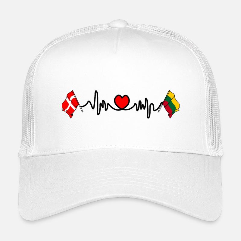Cardio heart Flag Denmark, flag Lithuania Kids’ Trucker Cap