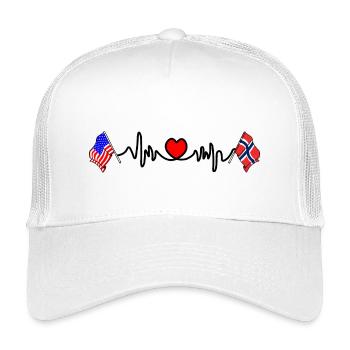 Cardio Heart Flag USA Norway - Kids’ Trucker Cap - white - Front