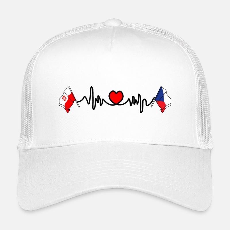 Cardio cardiaque Drapeau Pologne, République tchèque Casquette trucker enfant